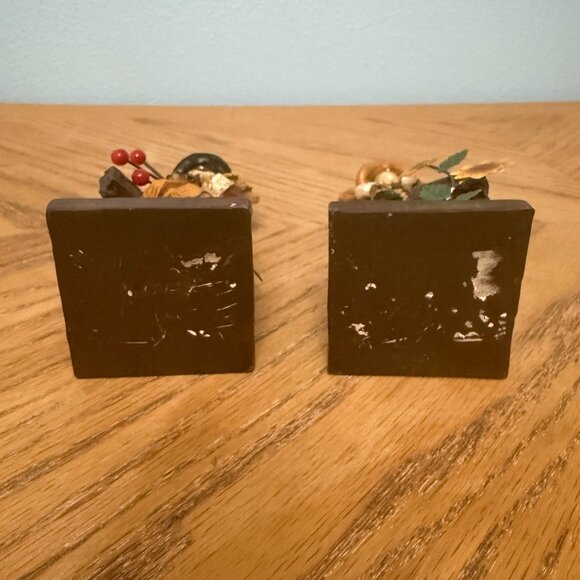 Thanksgiving Wood Pilgrim Couple Figurine Set Vintage 8" Fall Décor - Picture 8 of 11